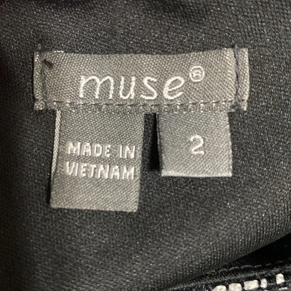 Muse Black White Mixed Pattern Sleeveless Sheath Dress Size 2 - Picture 6 of 7